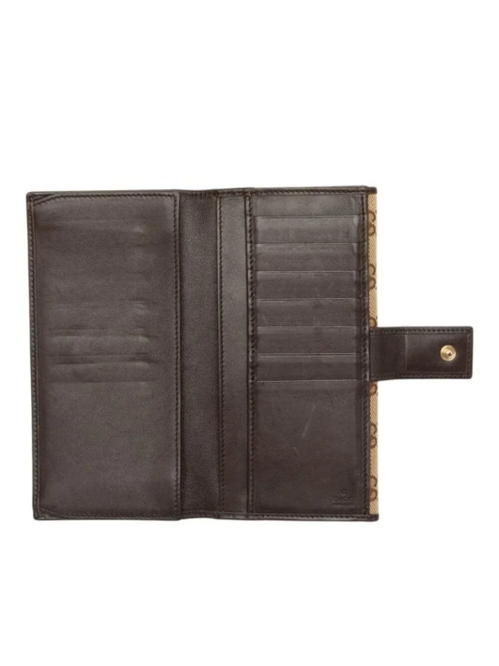 Gucci GG Canvas Wallet Beige Brown